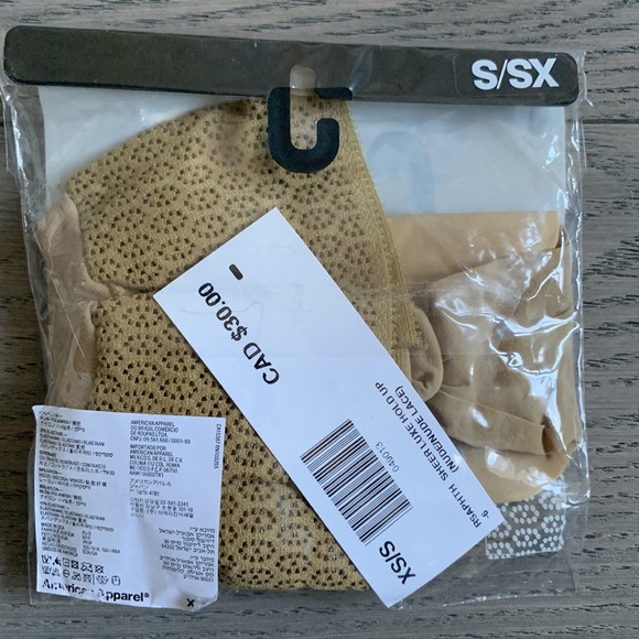 🔥🔥🔥American Apparel sheer luxe hold ups in nude/nude lace - size xs/s - Picture 2 of 2